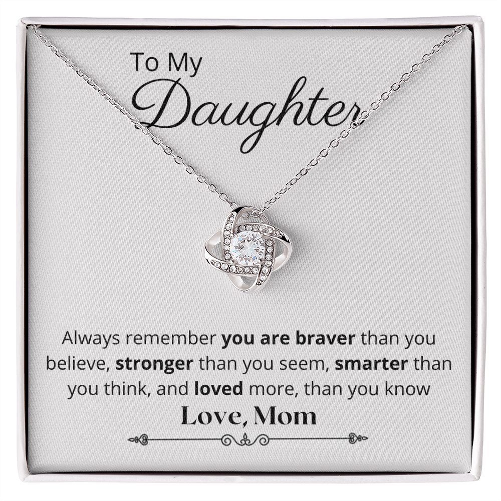To My Daughter - Love Knot Necklace
